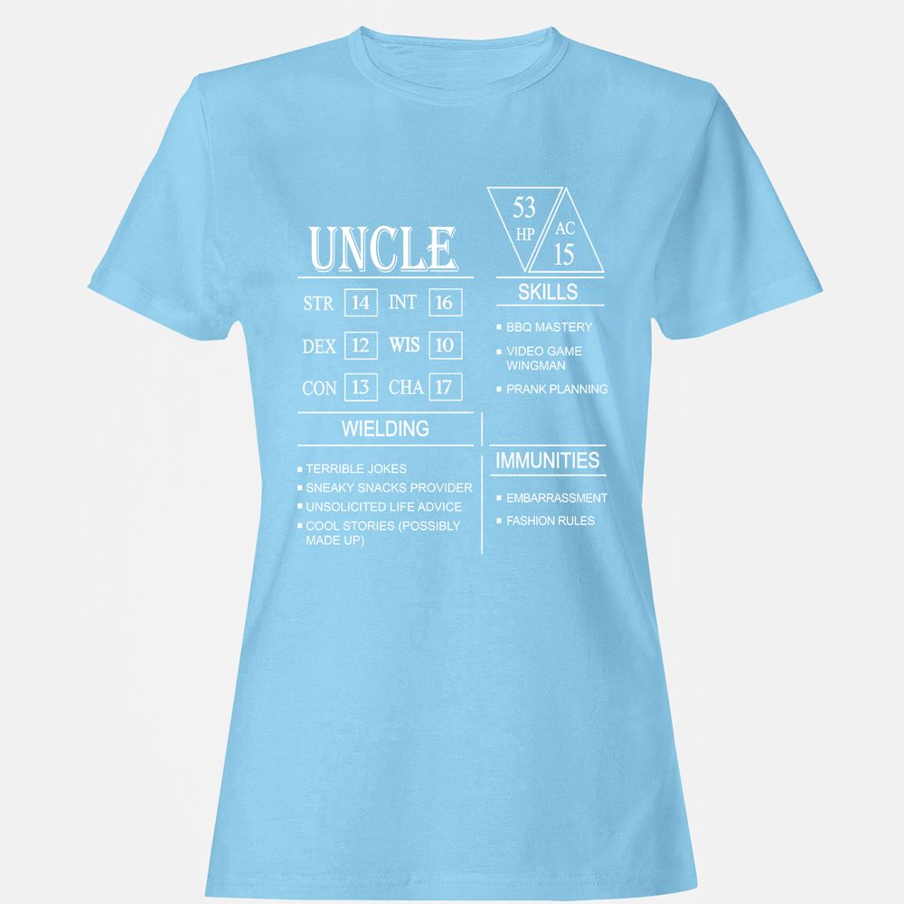 Uncle Stats Women's T-Shirt - Light Blue - 8