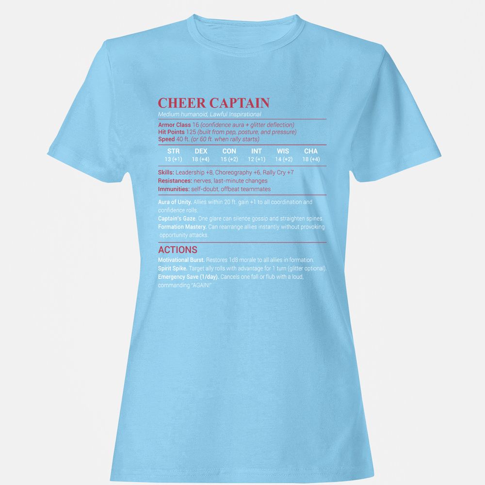 Cheer Captain Women's T-Shirt - Light Blue - 8