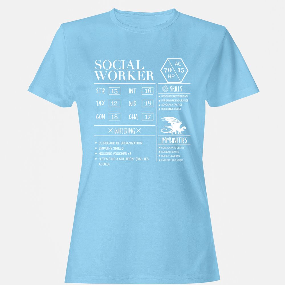 Social Worker New Women's T-Shirt - Light Blue - 8