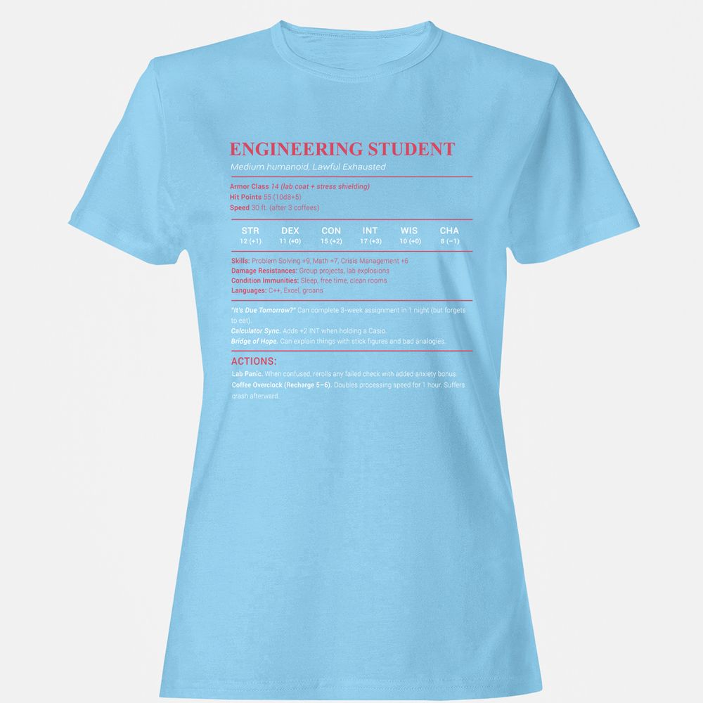 Engineering Student Women's T-Shirt - Light Blue - 8