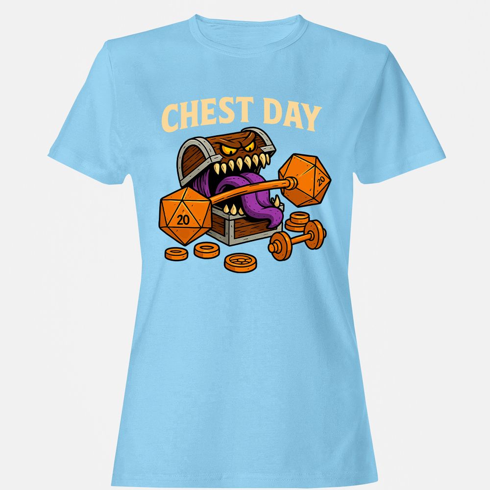 Chest Day Women's T-Shirt - Light Blue - 8