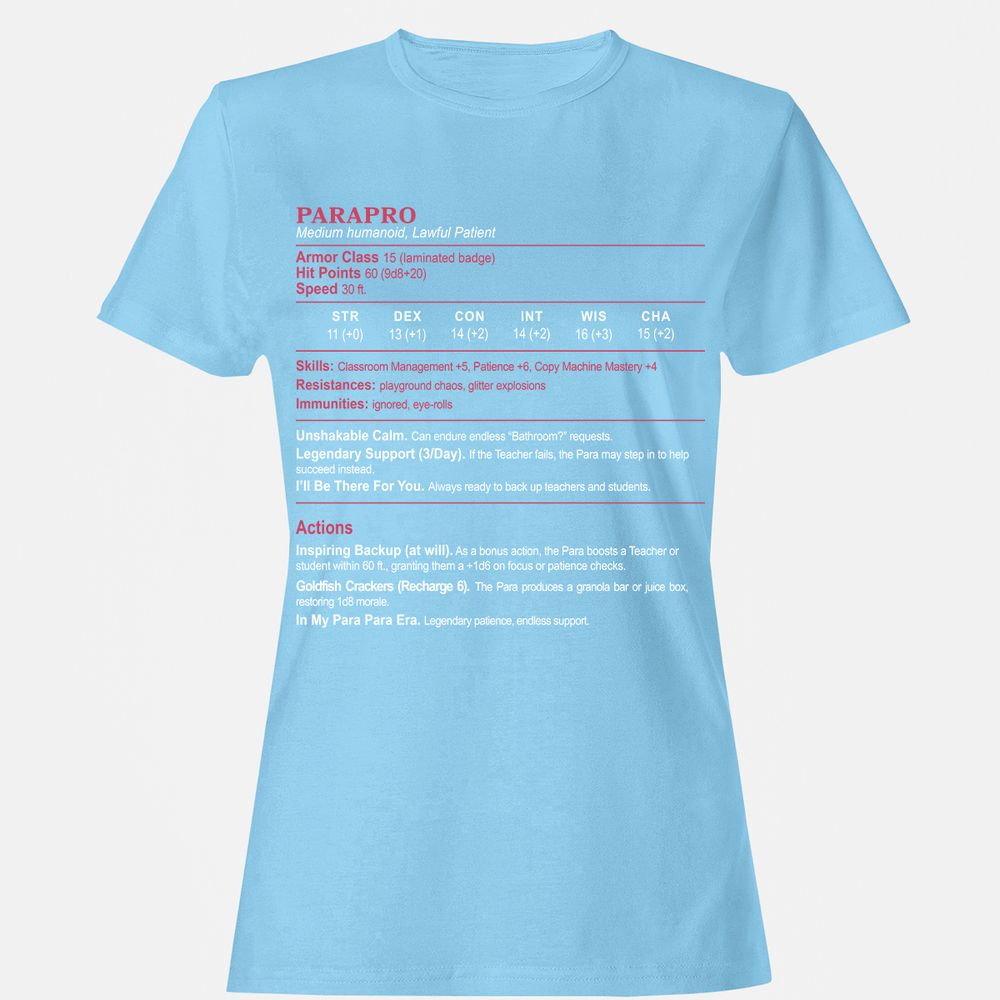 para Women's T-Shirt - Light Blue - 8