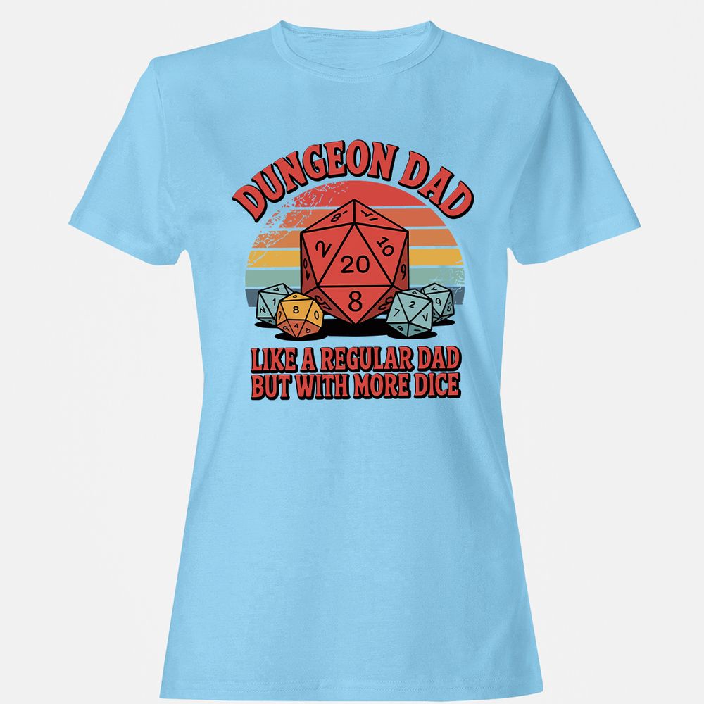 Dungeon Dad With More Dice Women's T-Shirt - Light Blue - 8