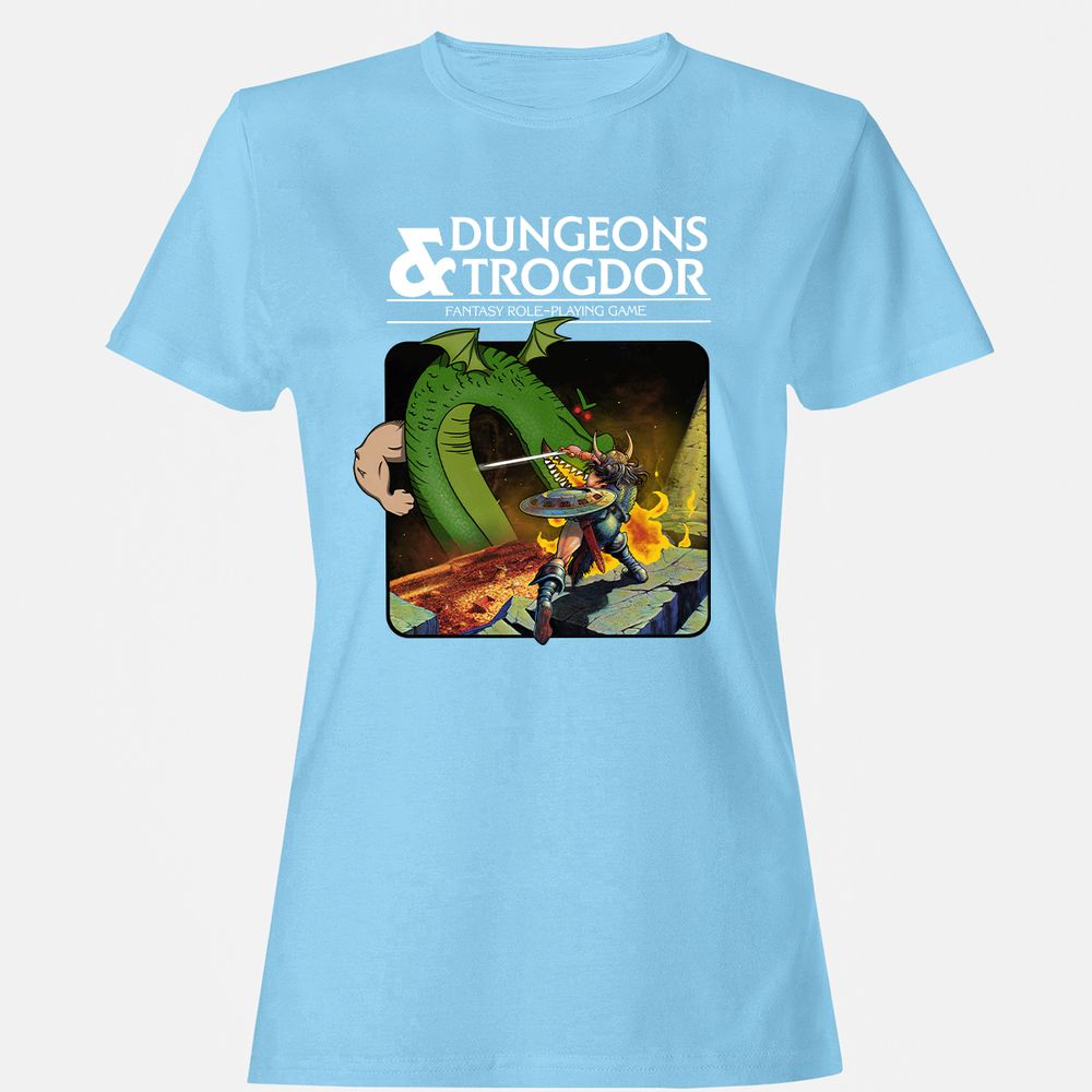 Trogdor Women's T-Shirt - Light Blue - 8