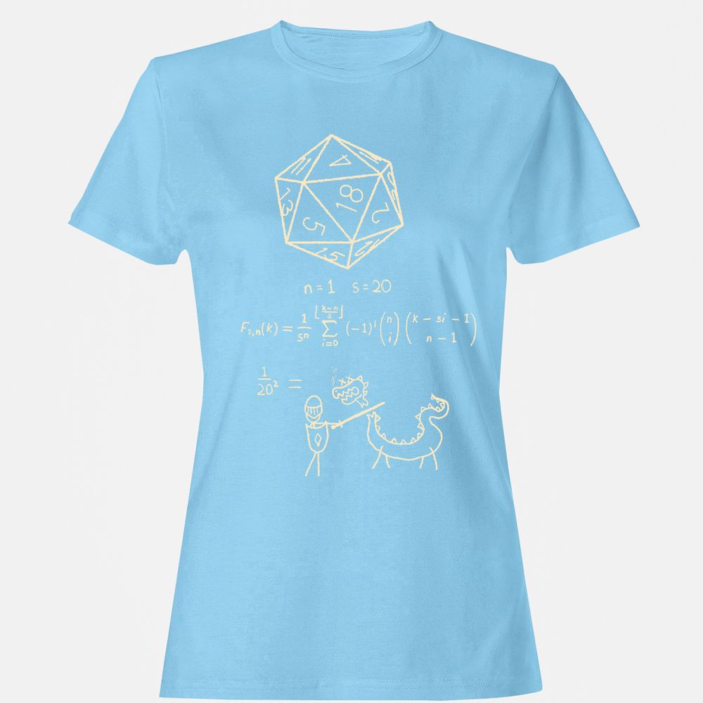 Science Of20 Sided Dice Women's T-Shirt - Light Blue - 8