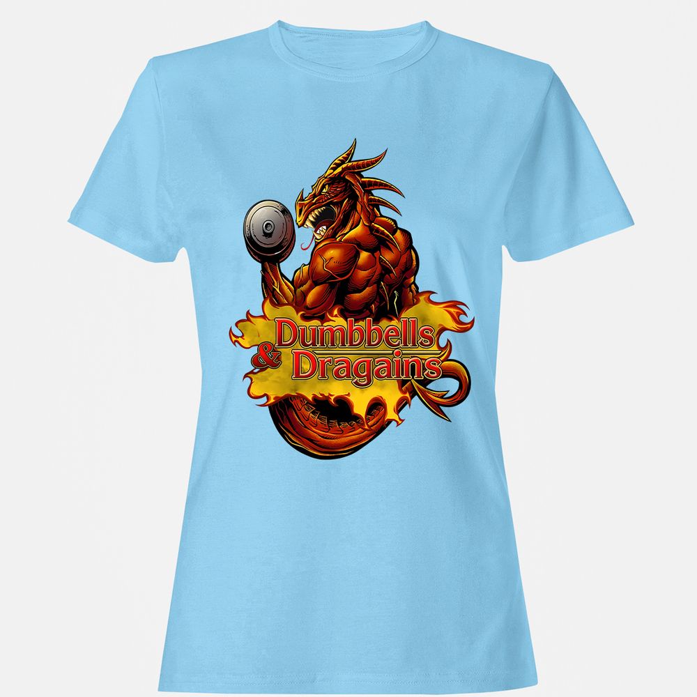 Dumbbells & Dragains Women's T-Shirt - Light Blue - 8
