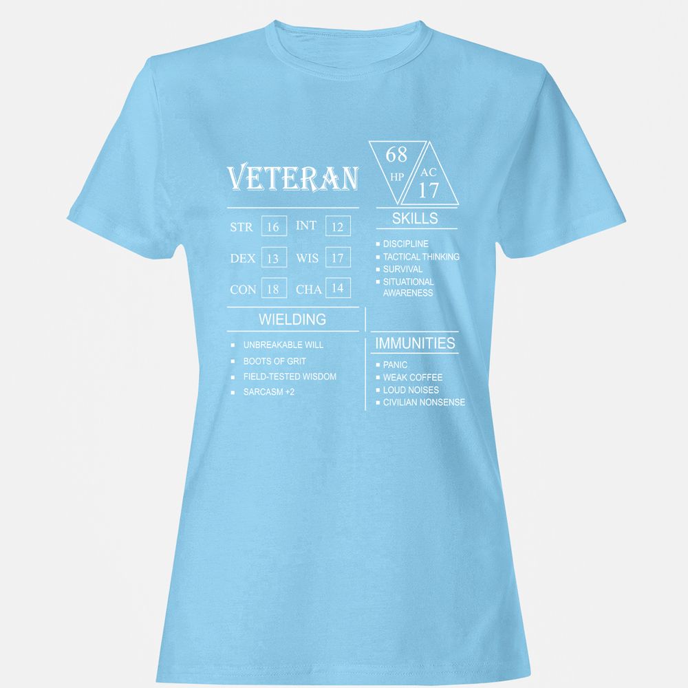 Veteran New Women's T-Shirt - Light Blue - 8