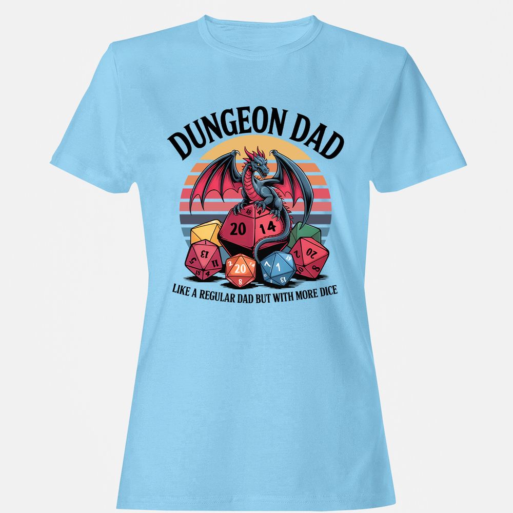 Dungeon Dad With More Dice Women's T-Shirt - Light Blue - 8