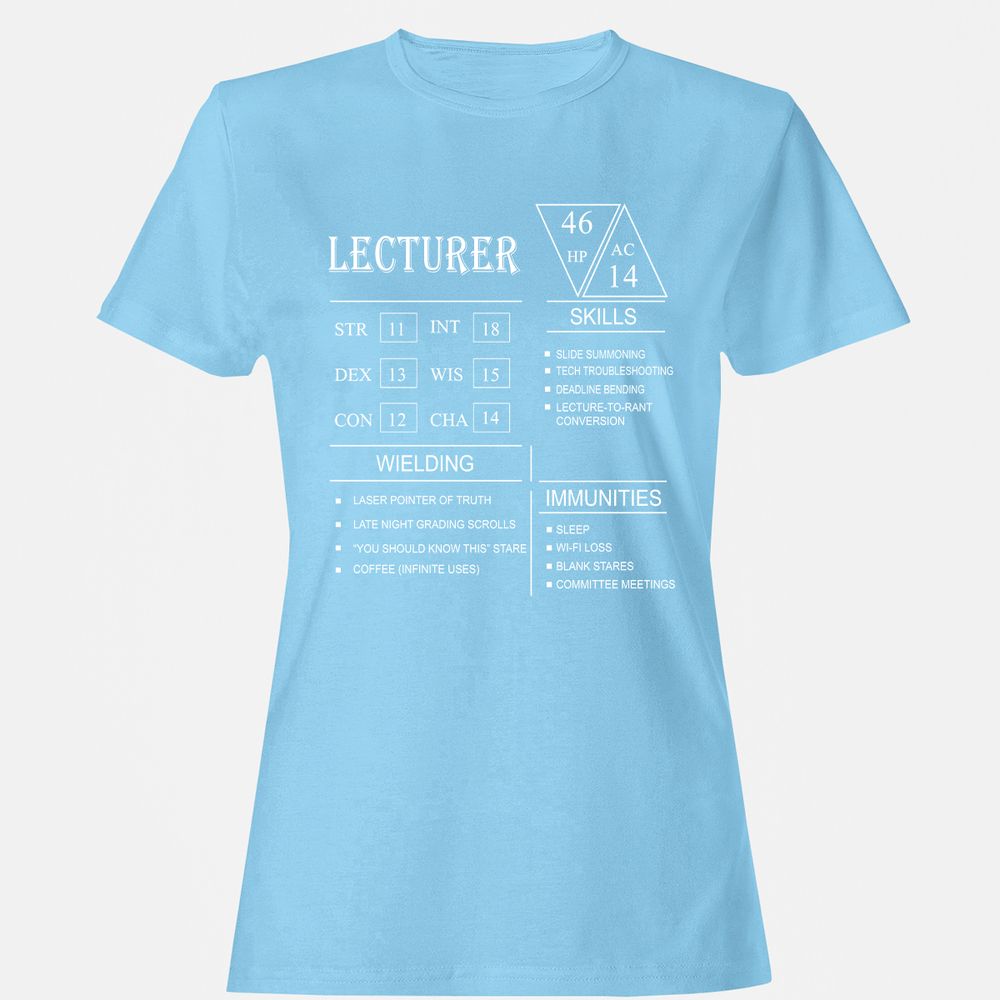 Lecturer New Women's T-Shirt - Light Blue - 8