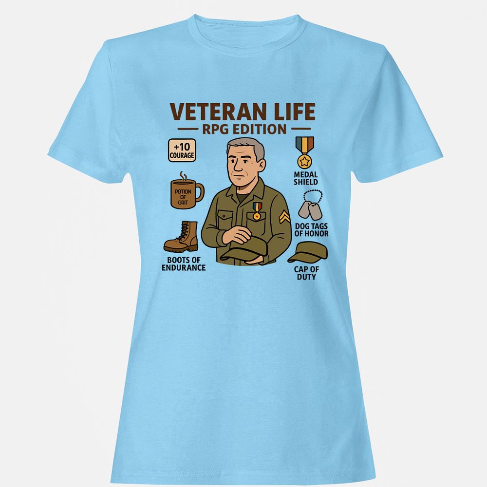 Veteran Life RPG Edition Women's T-Shirt - Light Blue - 8