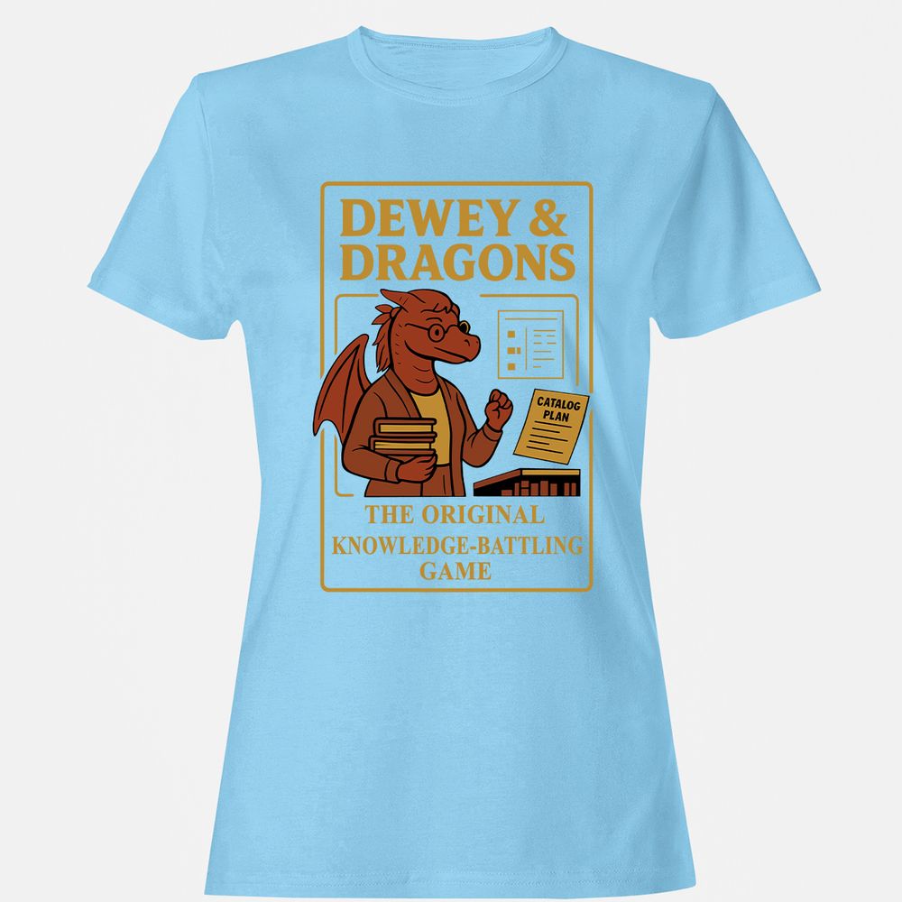 Dewey & Dragons Women's T-Shirt - Light Blue - 8