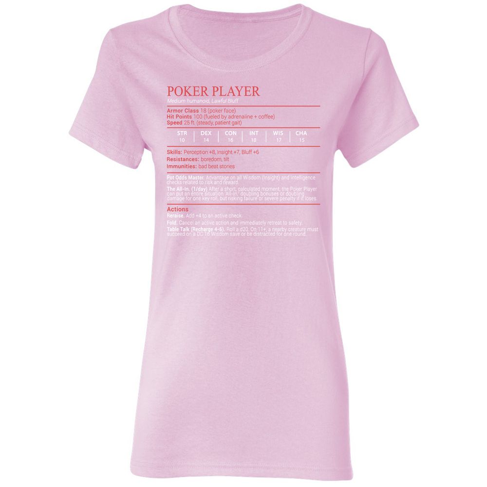 Poker Player Stats Block - Light Pink - 8