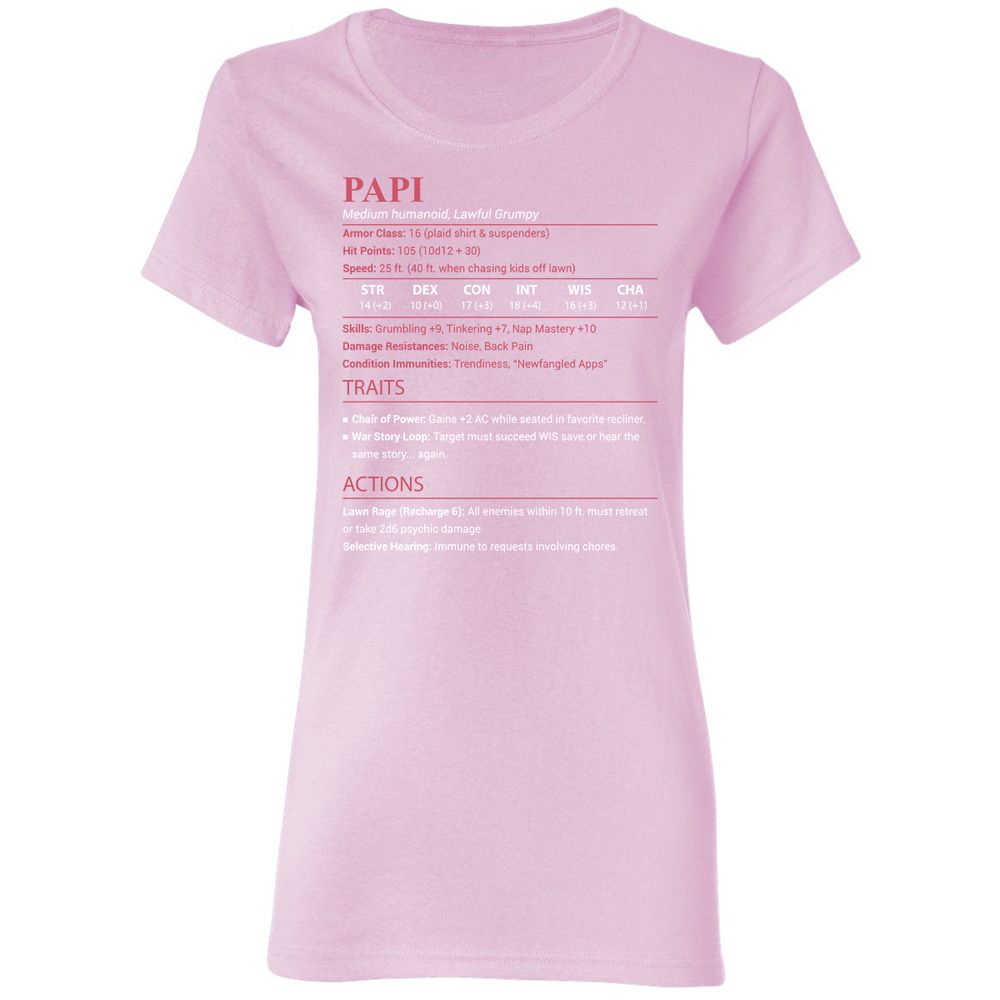 Papi Stats Women's T-Shirt - Light Pink - 8