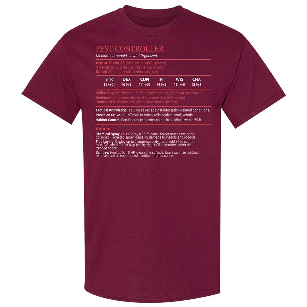 Pest Controller Stats Block - Maroon - 8