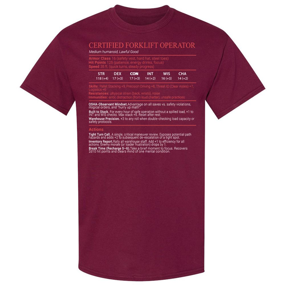 Certified Forklift Operator Stats Block - Maroon - 8