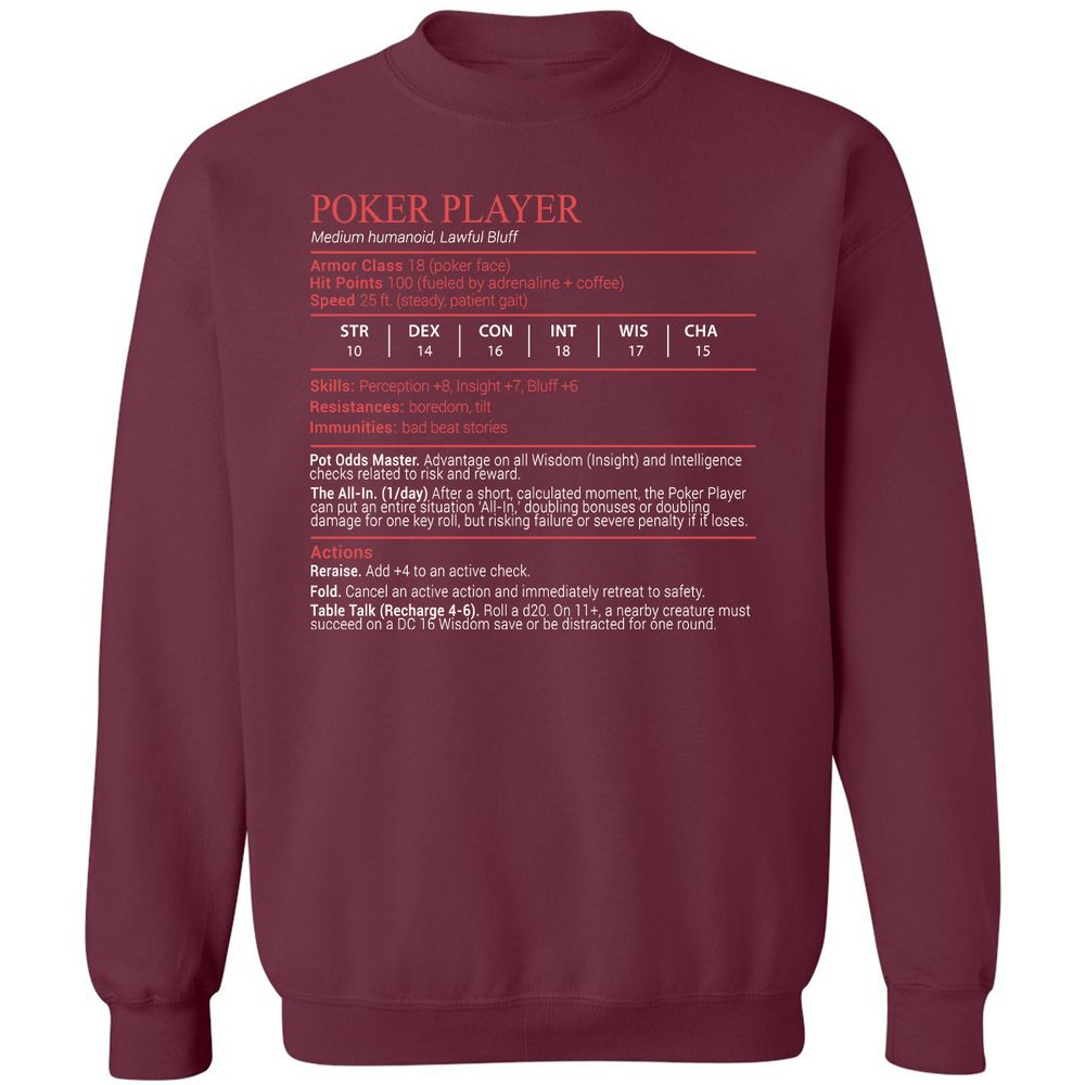 Poker Player Stats Block - Maroon - 8