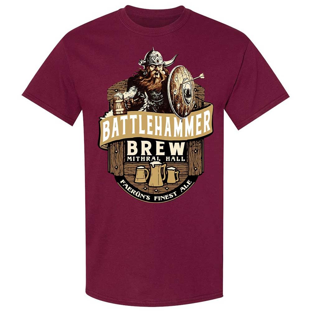 Battlehammer Brew Classic Unisex T-Shirt - Maroon - 8