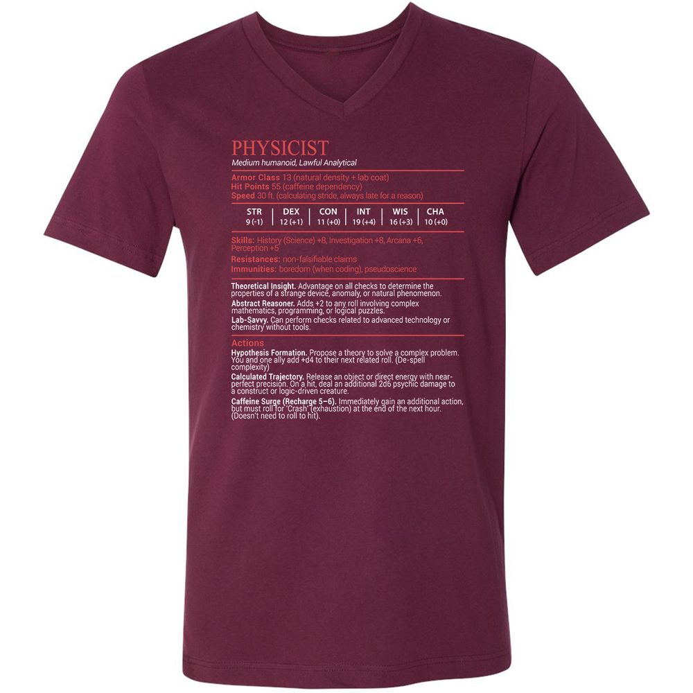 Physicist Stats Block - Maroon - 8