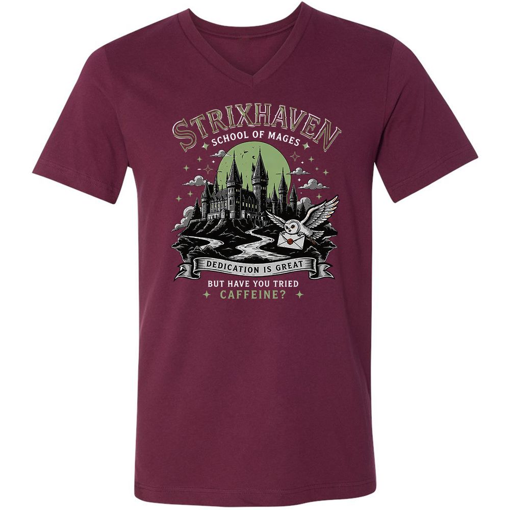 Strixhaven - School Of Mages Unisex V-Neck T-Shirt - Maroon - 8