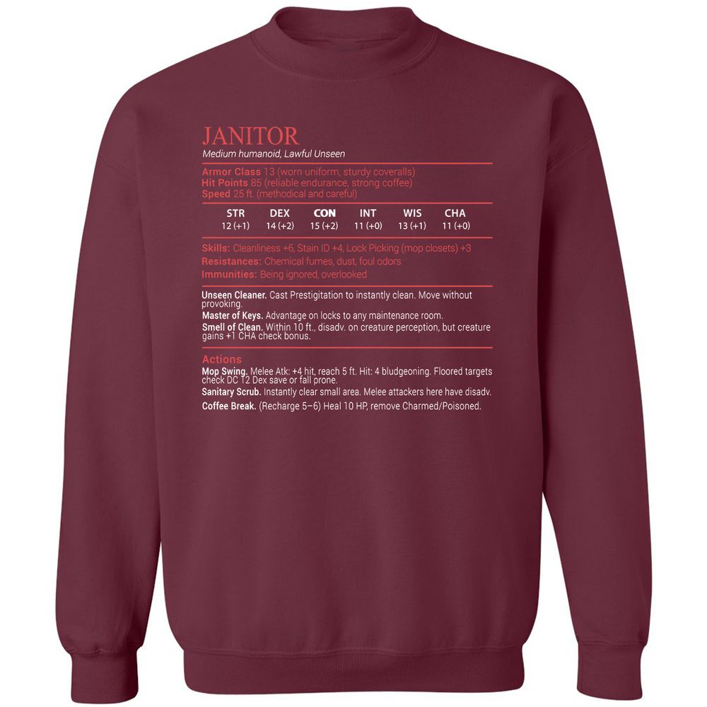 Janitor Stats Block - Maroon - 8
