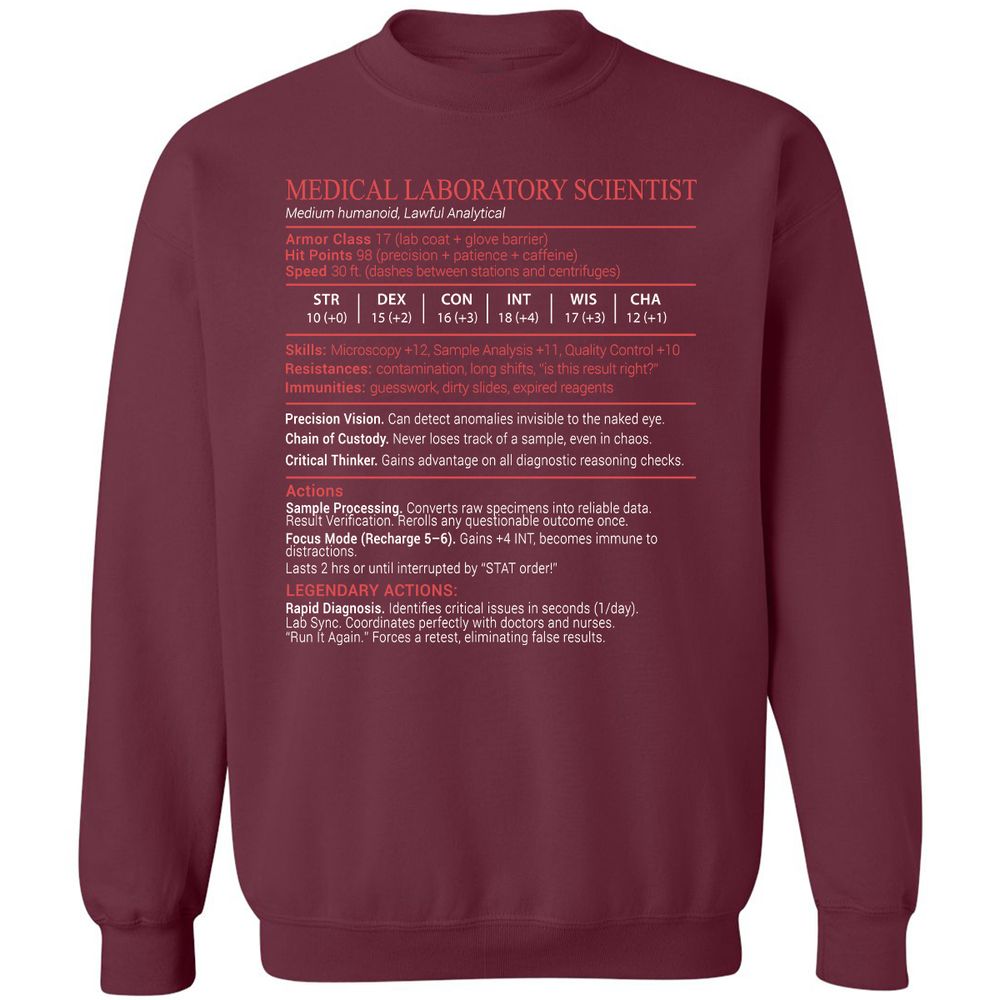Medical Laboratory Scientist Stats Block - Maroon - 8