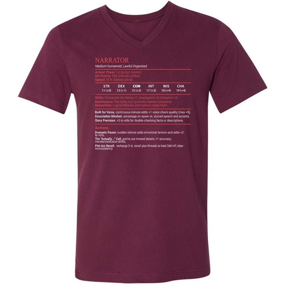Narrator Stats Block - Maroon - 8
