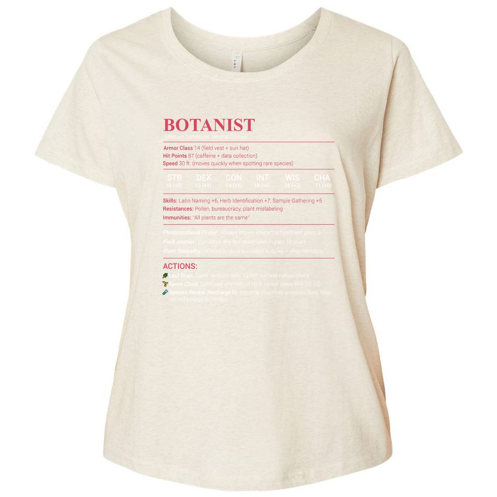 Botanist Stats Ladies Curvy Jersey - Natural Heather - 8