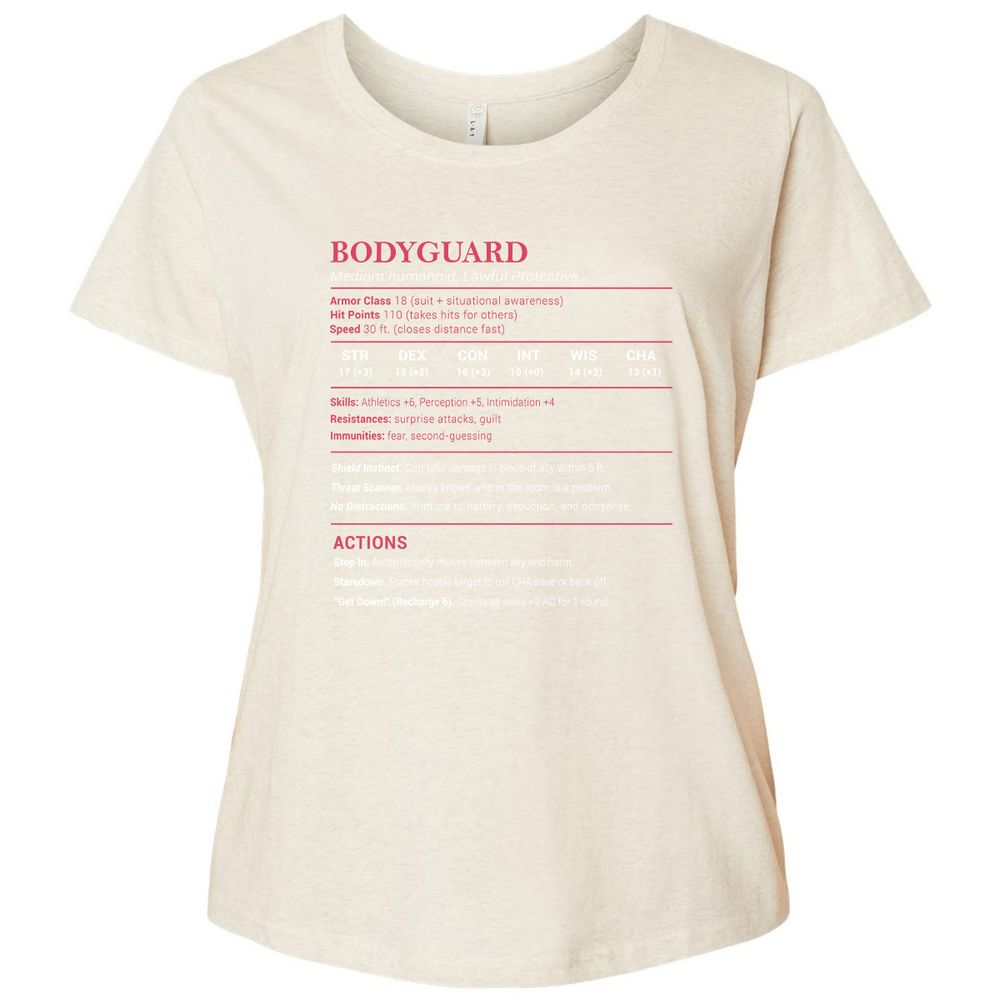Bodyguard Stats Ladies Curvy Jersey - Natural Heather - 8