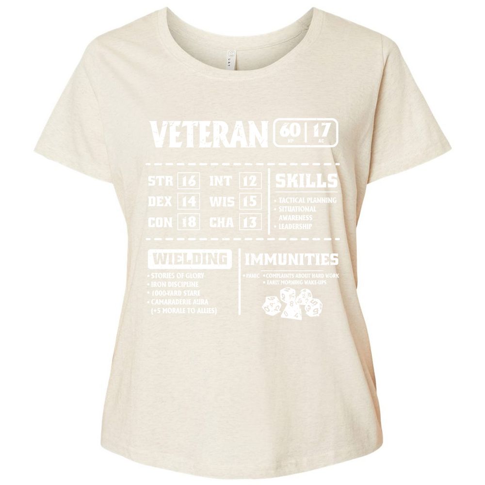 Veteran New Ver. Ladies Curvy Jersey - Natural Heather - 8