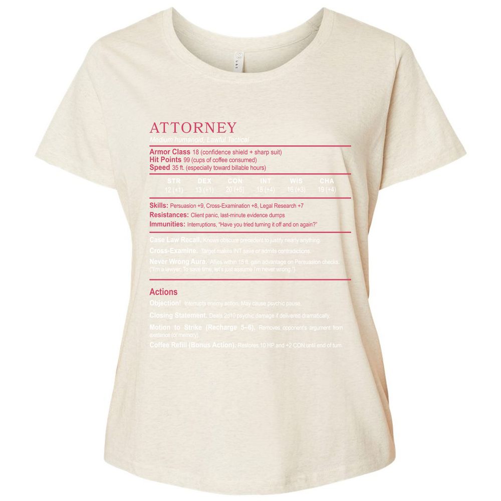 Attorney Ladies Curvy Jersey - Natural Heather - 8