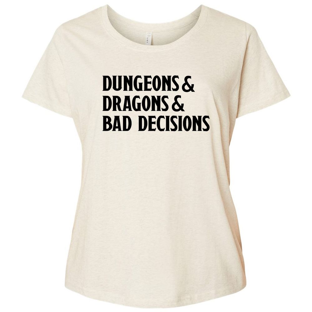 Bad Decisions Ladies Curvy Jersey - Natural Heather - 8