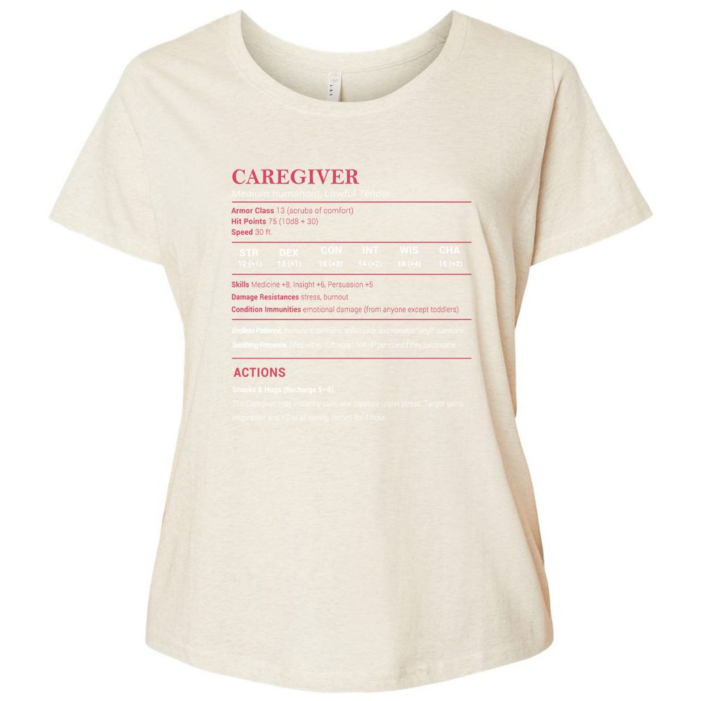 Caregiver Stats Ladies Curvy Jersey - Natural Heather - 8