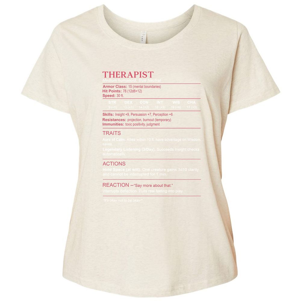Therapist Stats Ladies Curvy Jersey - Natural Heather - 8