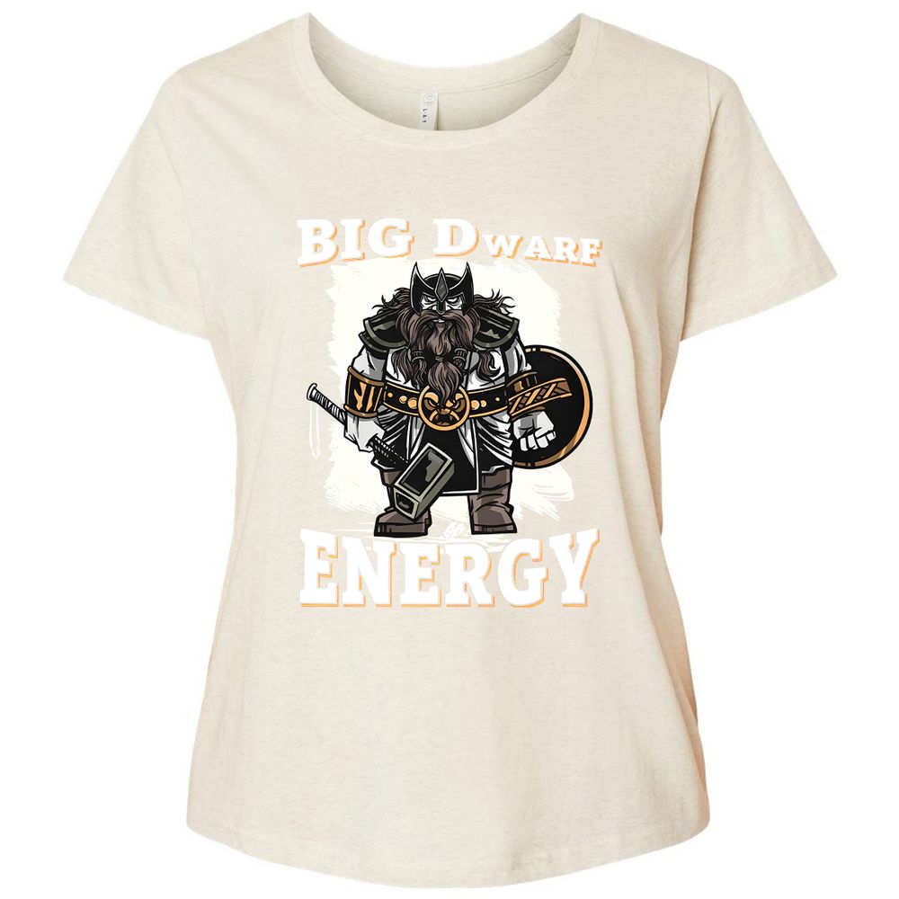 Big Dwarf Energy Ladies Curvy Jersey - Natural Heather - 8