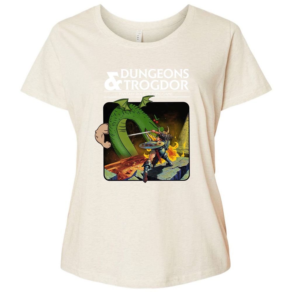 Trogdor Ladies Curvy Jersey - Natural Heather - 8