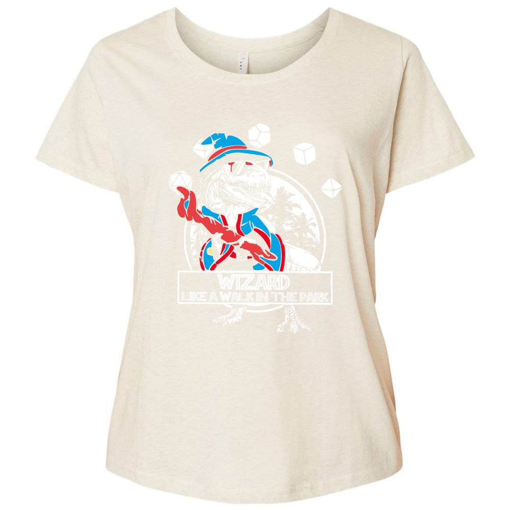 Wizard Like The Walk In The Park Ladies Curvy Jersey - Natural Heather - 8