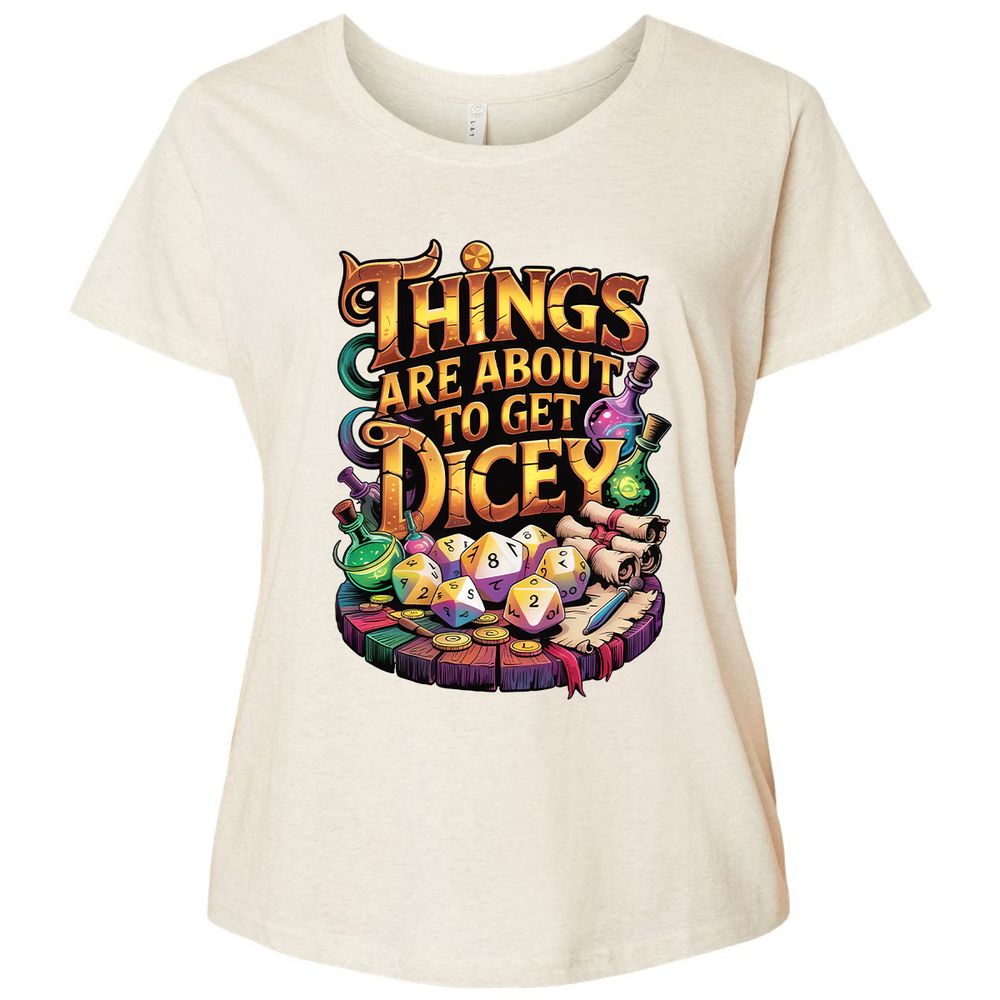 Things Are About To Get Dicey Ladies Curvy Jersey - Natural Heather - 8