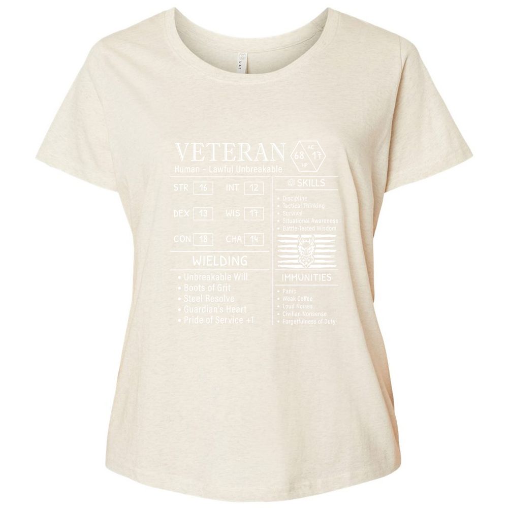 2710 veteran stats new Ladies Curvy Jersey - Natural Heather - 8