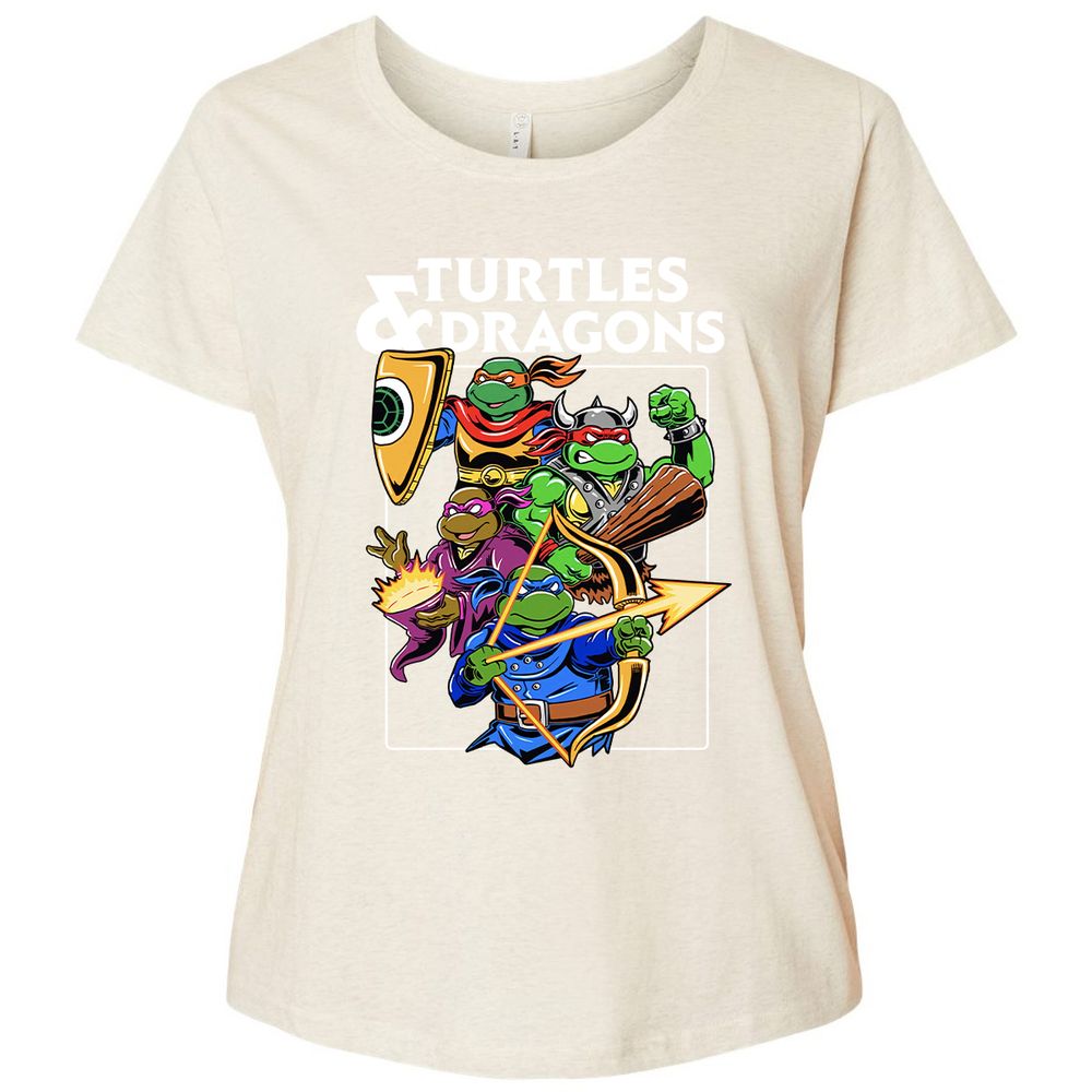Turtles & Dragons Ladies Curvy Jersey - Natural Heather - 8