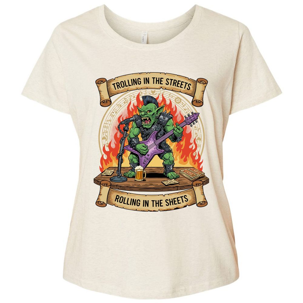 Trolling in the Streets Ladies Curvy Jersey - Natural Heather - 8