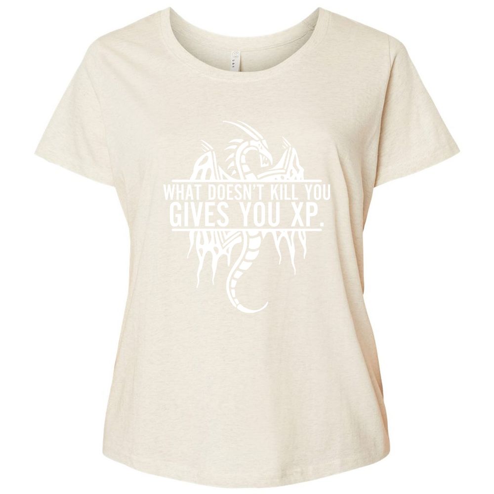 What Doesn't Kill You Ladies Curvy Jersey - Natural Heather - 8