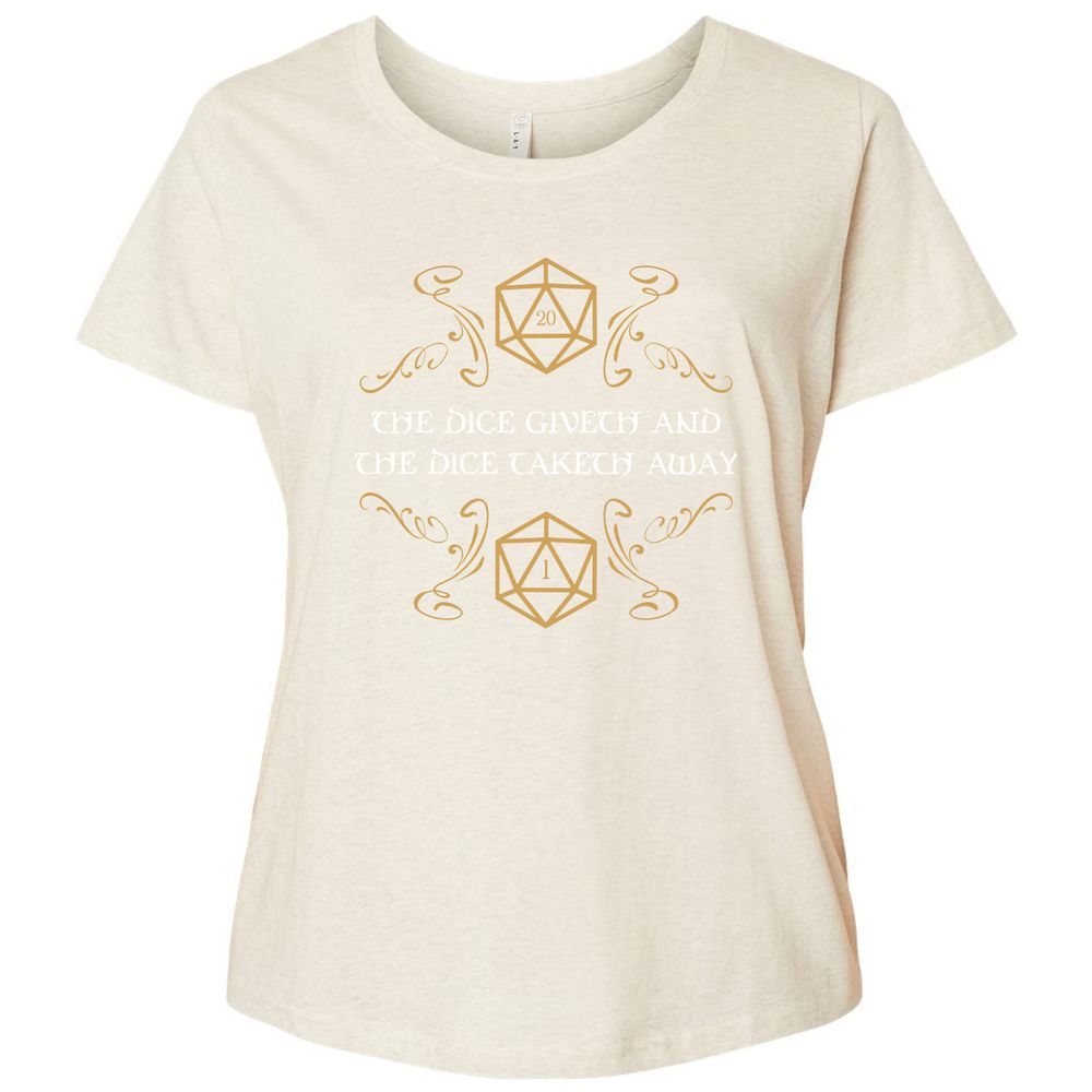 The Dice Giveth and Taketh Away Natural 20 and Critical Fail Ladies Curvy Jersey - Natural Heather - 8