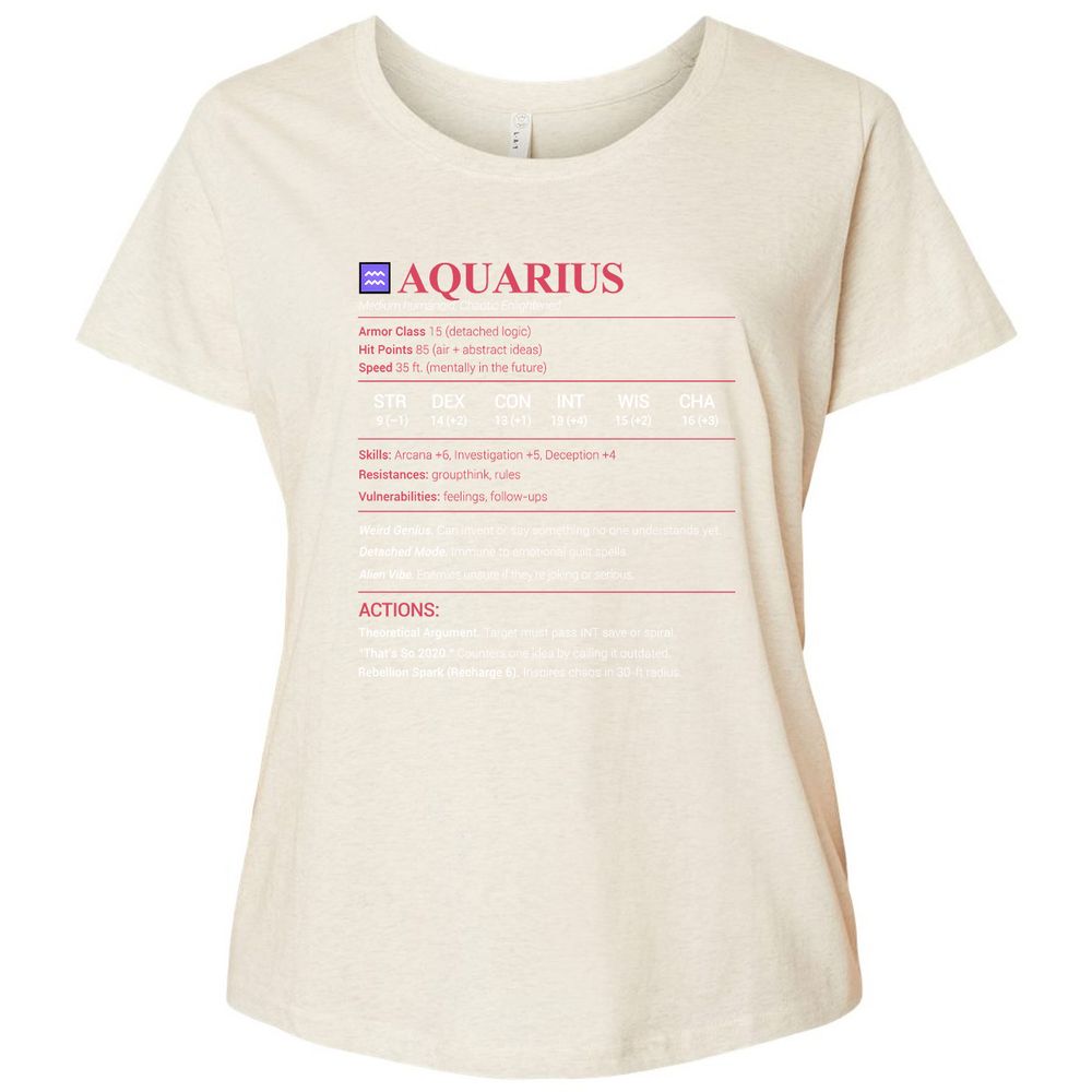 Aquarius Stats Ladies Curvy Jersey - Natural Heather - 8