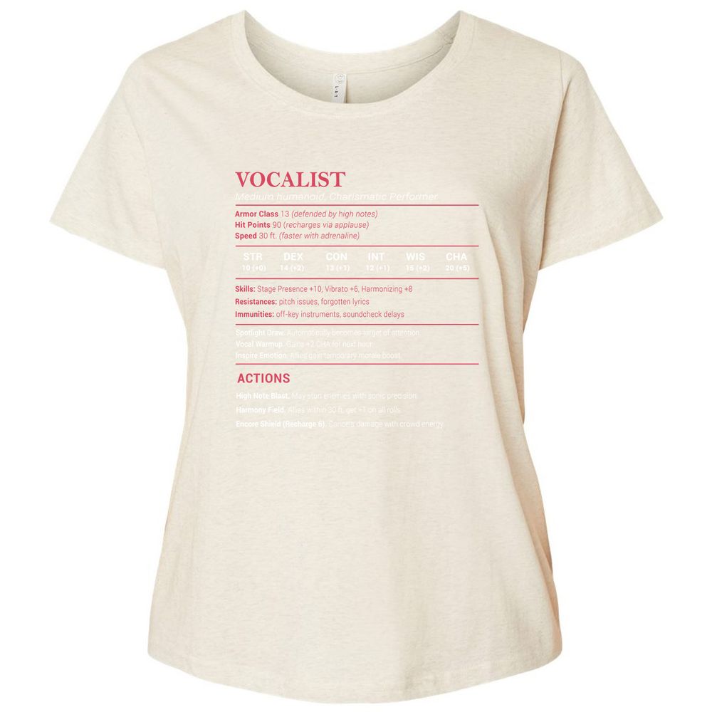 Vocalist Stats Ladies Curvy Jersey - Natural Heather - 8