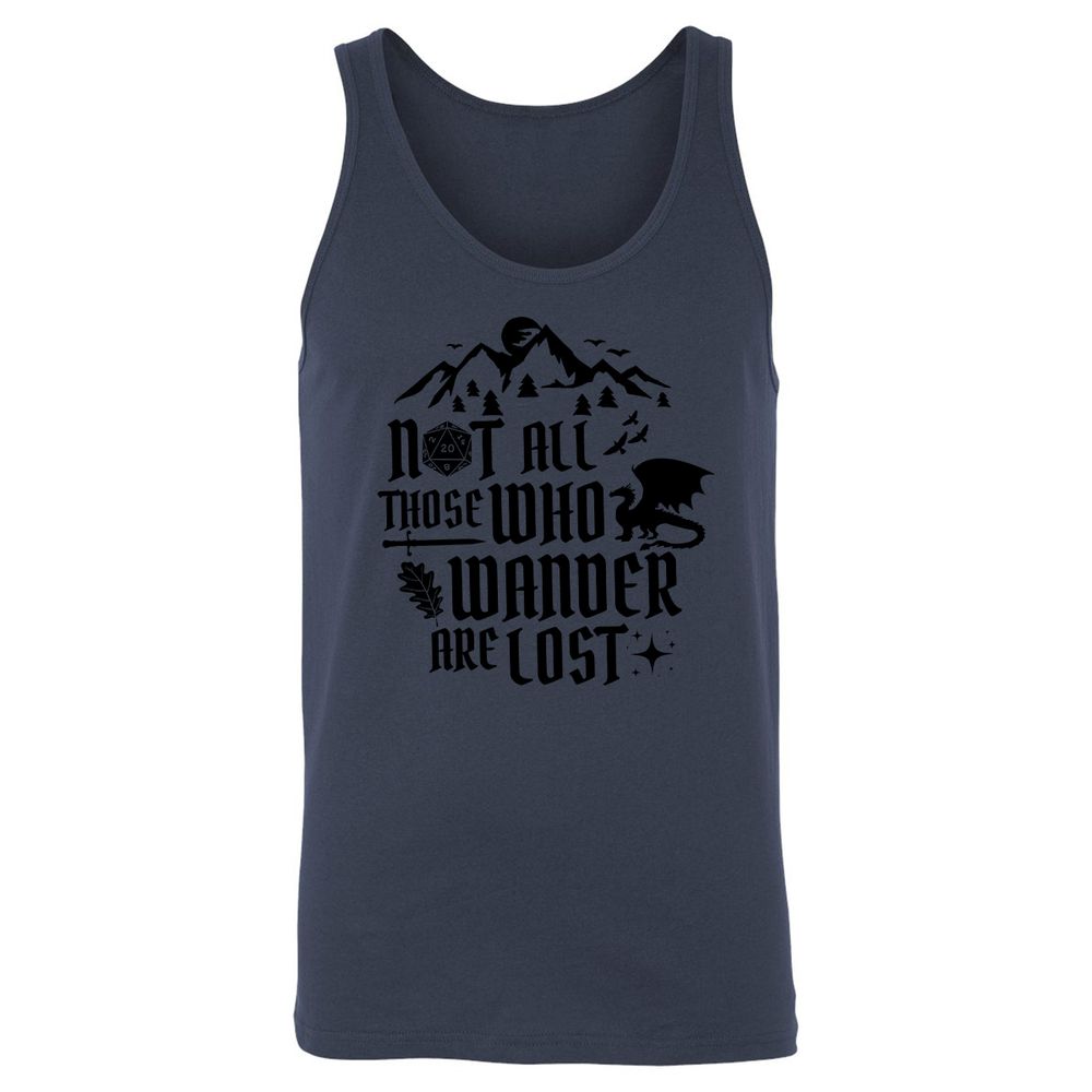 Not All Those Who Wander Are Lost Unisex Jersey Tank - Navy - 8