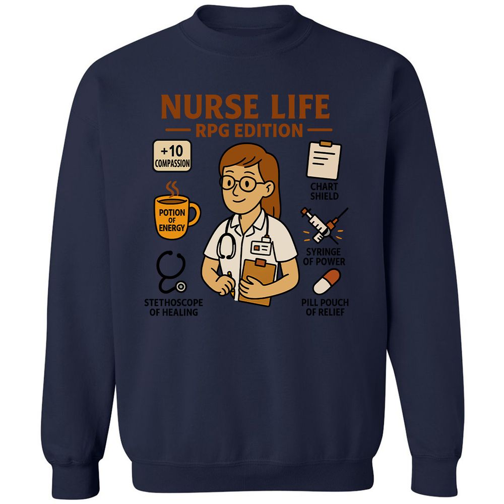 Nurse Life RPG Edition Classic Unisex Sweatshirt - Navy - 8