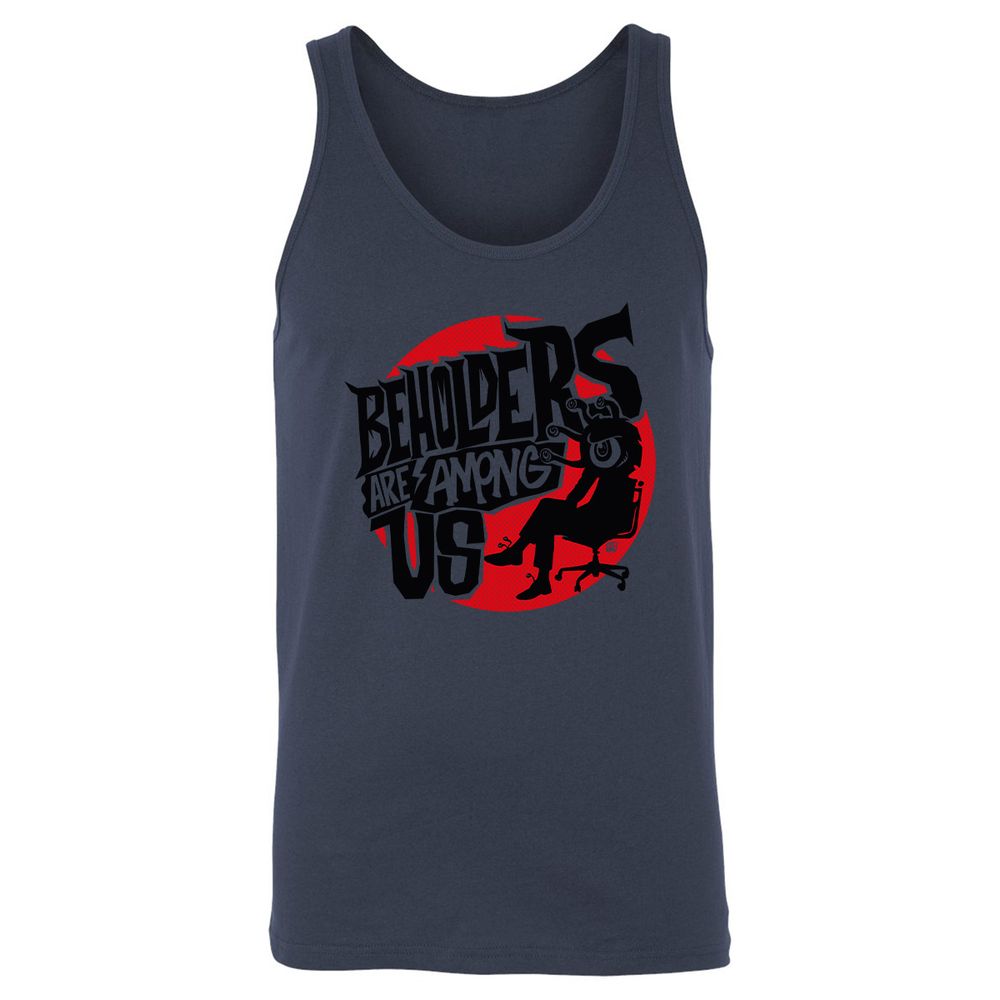 Beholders Are Among Us Unisex Jersey Tank - Navy - 8