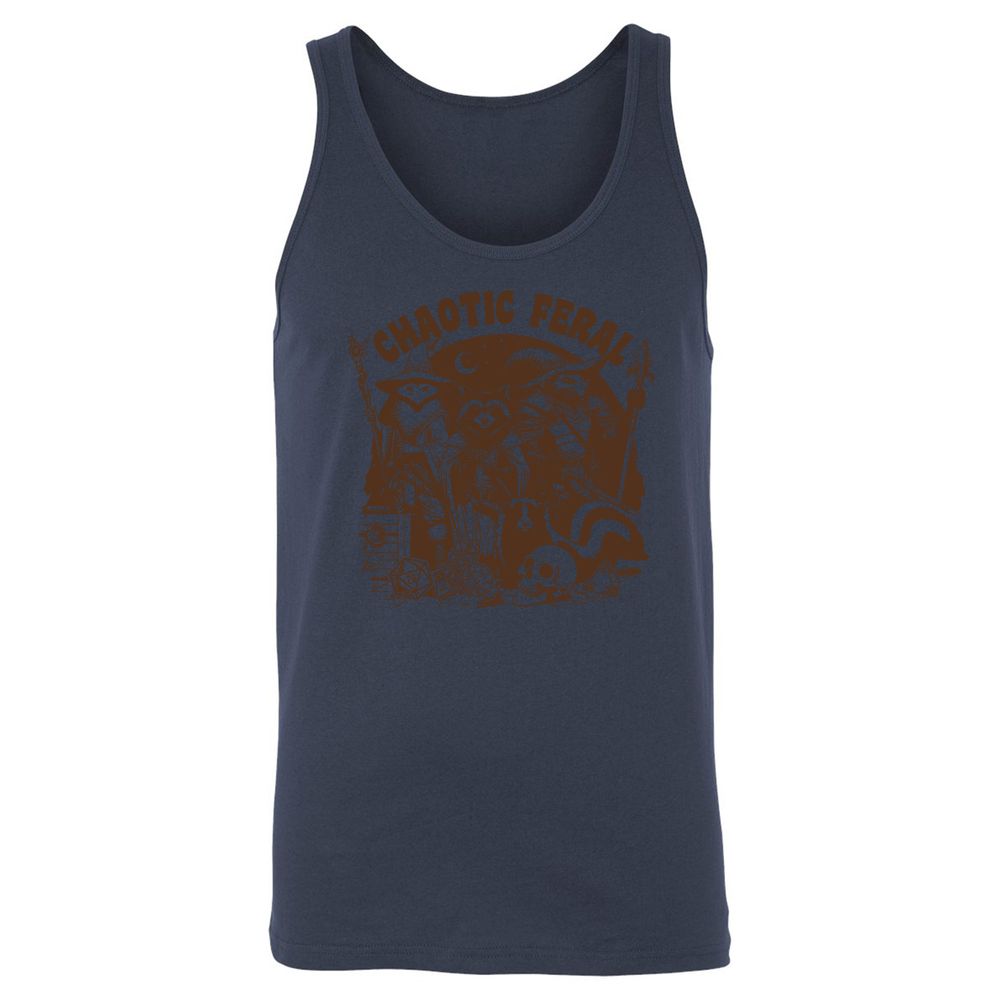Raccoon Chaotic Feral Unisex Jersey Tank - Navy - 8