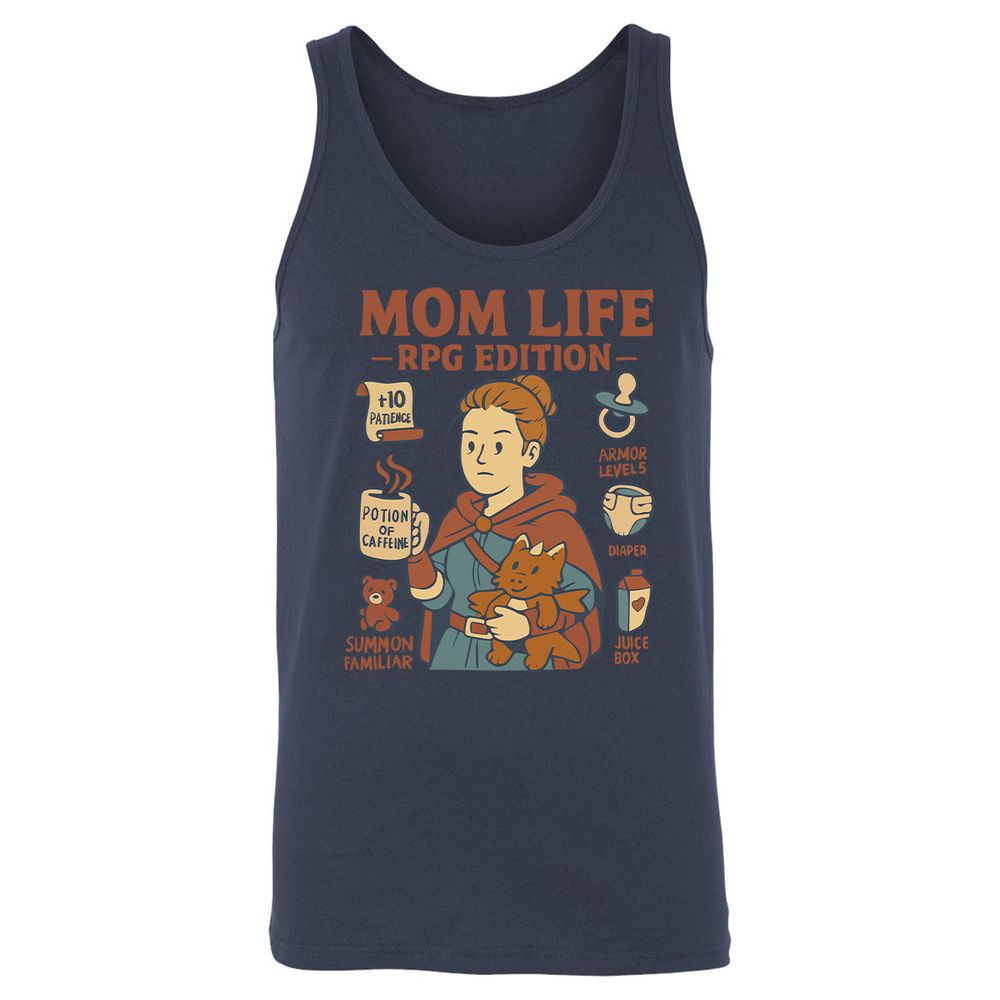 Mom Life RPG Edition Unisex Jersey Tank - Navy - 8