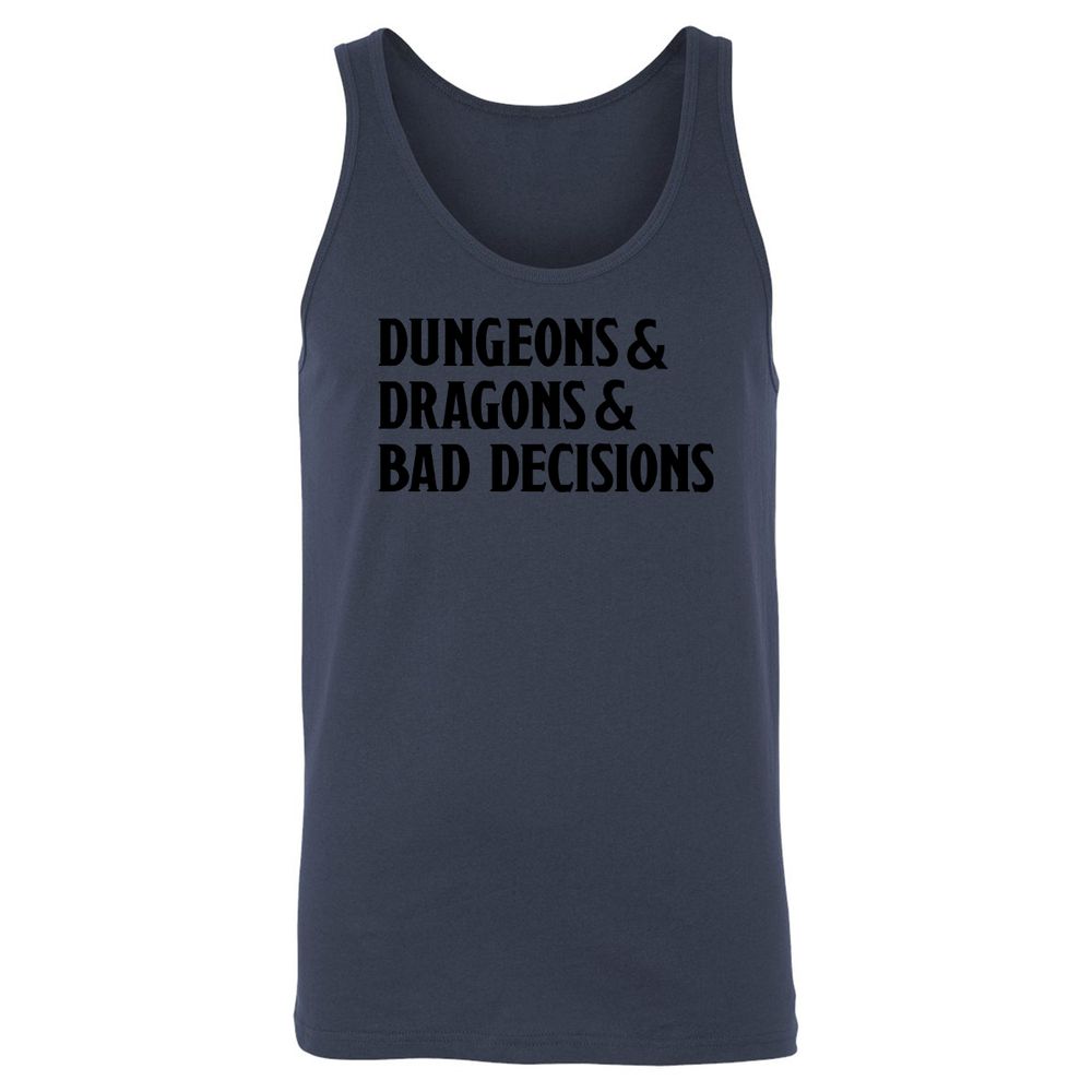 Bad Decisions Unisex Jersey Tank - Navy - 8